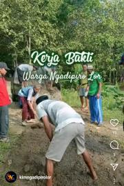 Persiapan pengecoran, warga Ngadipiro Lor kompak kerjabakti perataan jalan