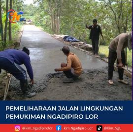 Susul wilayah lain, Ngadipiro Lor awali kegiatan rehab jalan lingkungan