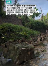 Hujan deras, tebing di jalan rejosari - glagah longsor