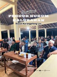 Sosialisasi produk hukum kalurahan di Padukuhan Karangpilang Lor