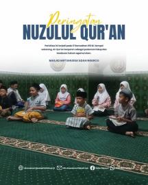 Nuzulul Qur'an, jama'ah Masjid Miftahussa'adah Ngerco peringati secara sederhana.