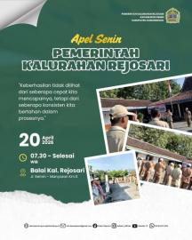 Apel Pamong Kalurahan Rejosari Senin, 20 April 2026