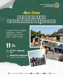 Apel Pamong Kalurahan Rejosari Senin, 11 Mei 2026