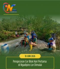 Pengecoran Cor Blok Hari Pertama di Ngadipiro Lor Dimulai